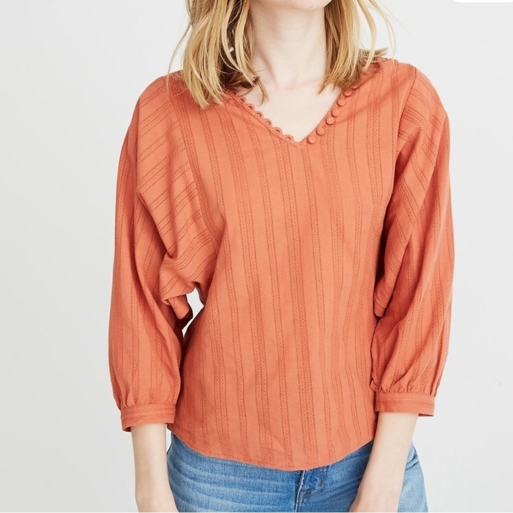 Women's Madewell Peach Peasant Top
